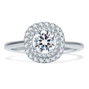 A.Jaffe Double Halo Diamond Engagement Ring