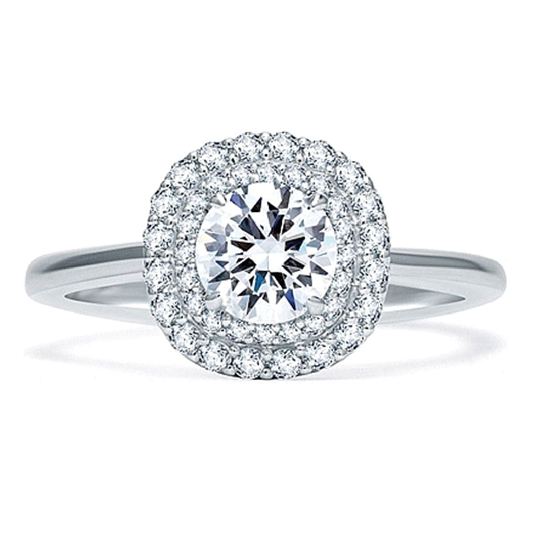 A.Jaffe Double Halo Diamond Engagement Ring