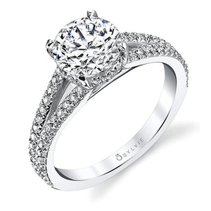 Sylvie Split Shank Diamond Engagement Ring