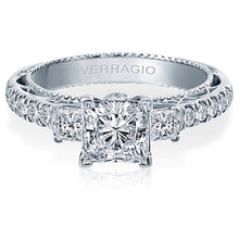Verragio Three Stone Pave Diamond Engagement Ring