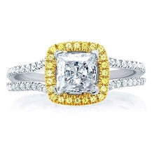 A.Jaffe Split Shank Yellow Diamond Engagement Ring