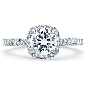 A.Jaffe Pave Halo Diamond Engagement Ring
