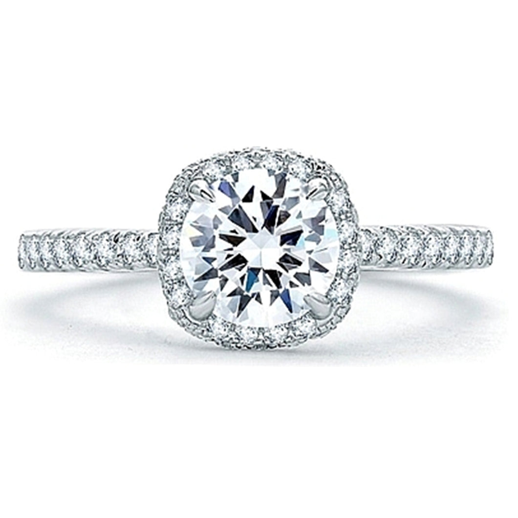 A.Jaffe Pave Halo Diamond Engagement Ring