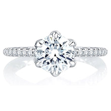A.Jaffe 6-Prong Pave Diamond Engagement Ring