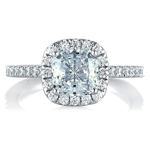 A.Jaffe Pave Halo Diamond Engagement Ring