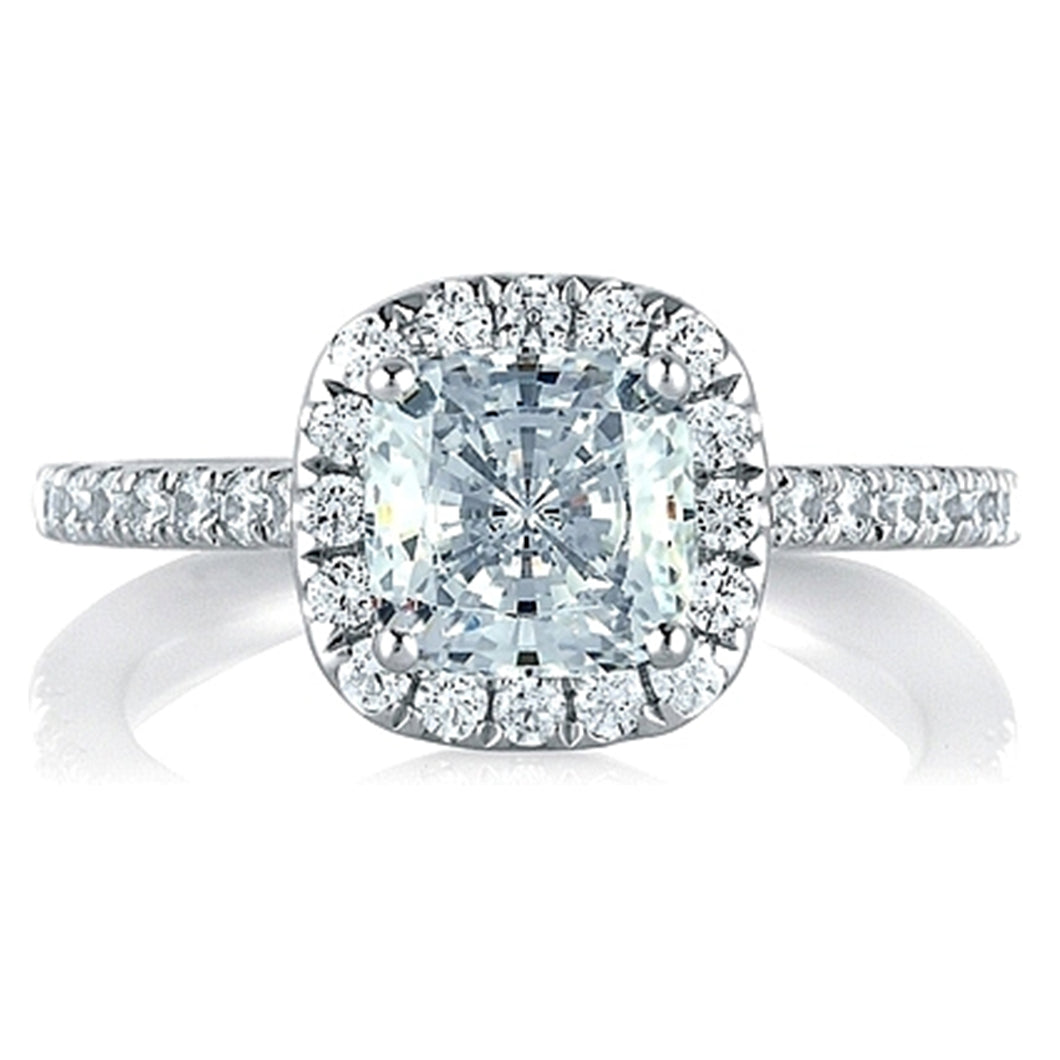 A.Jaffe Pave Halo Diamond Engagement Ring