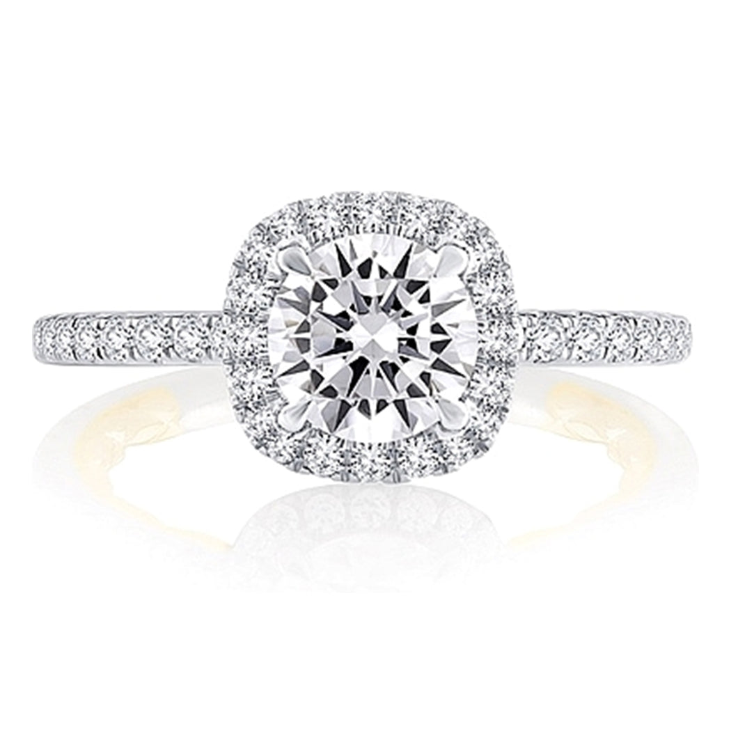 A.Jaffe Pave Halo Diamond Engagement Ring