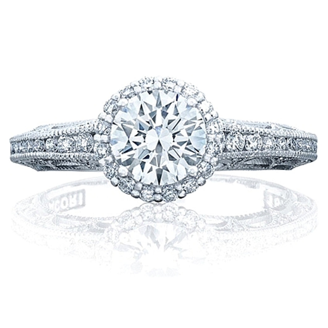 Tacori Channel & Pave Diamond Engagement Ring w/ Bloom