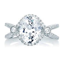 A.Jaffe Split Shank Halo Diamond Engagement Ring