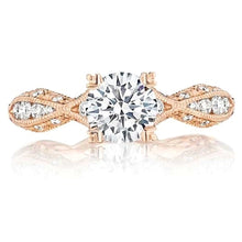 Tacori Criss-Cross Channel-Set & Pave Diamond Engagement Ring