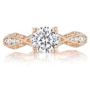 Tacori Criss-Cross Channel-Set & Pave Diamond Engagement Ring