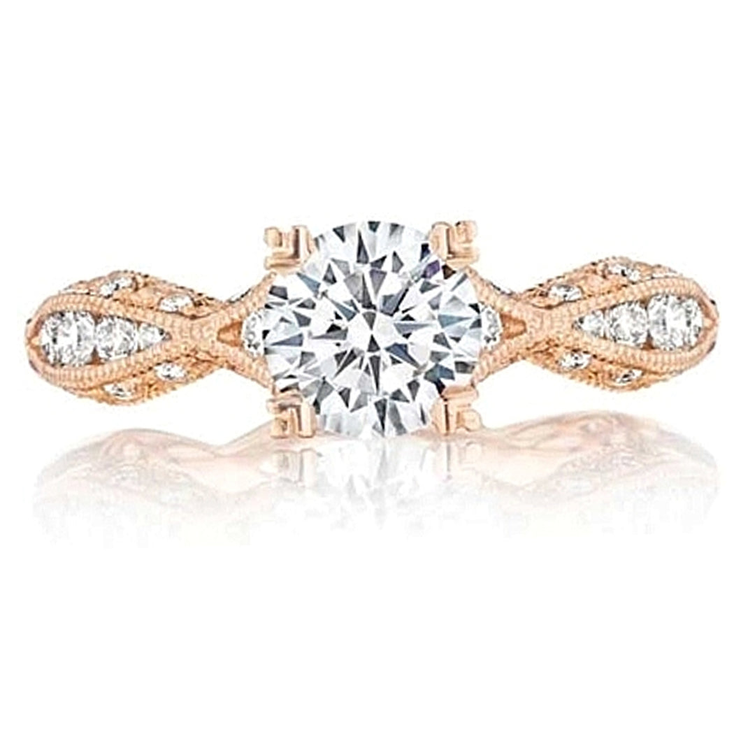 Tacori Criss-Cross Channel-Set & Pave Diamond Engagement Ring