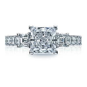 Three Stone Princess Cut Diamond Engagement Ring
