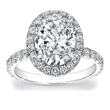 Pave Diamond Halo Engagement Ring