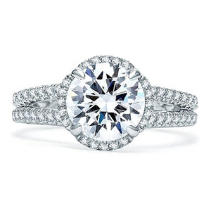 A.Jaffe Split Shank Pave Diamond Engagement Ring