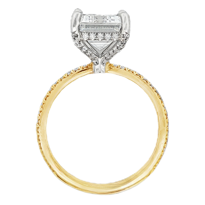 Precision Set Emerald Cut Diamond Pave Engagement Ring — photo 3 of 3