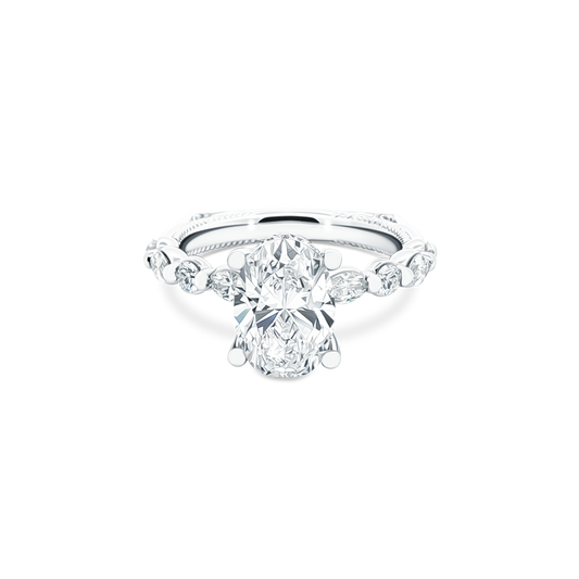 Verragio Oval Diamond Shared Prong Engagement Ring — photo 1 of 3