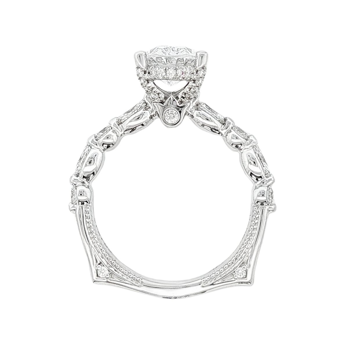 Verragio Oval Diamond Shared Prong Engagement Ring — photo 3 of 3