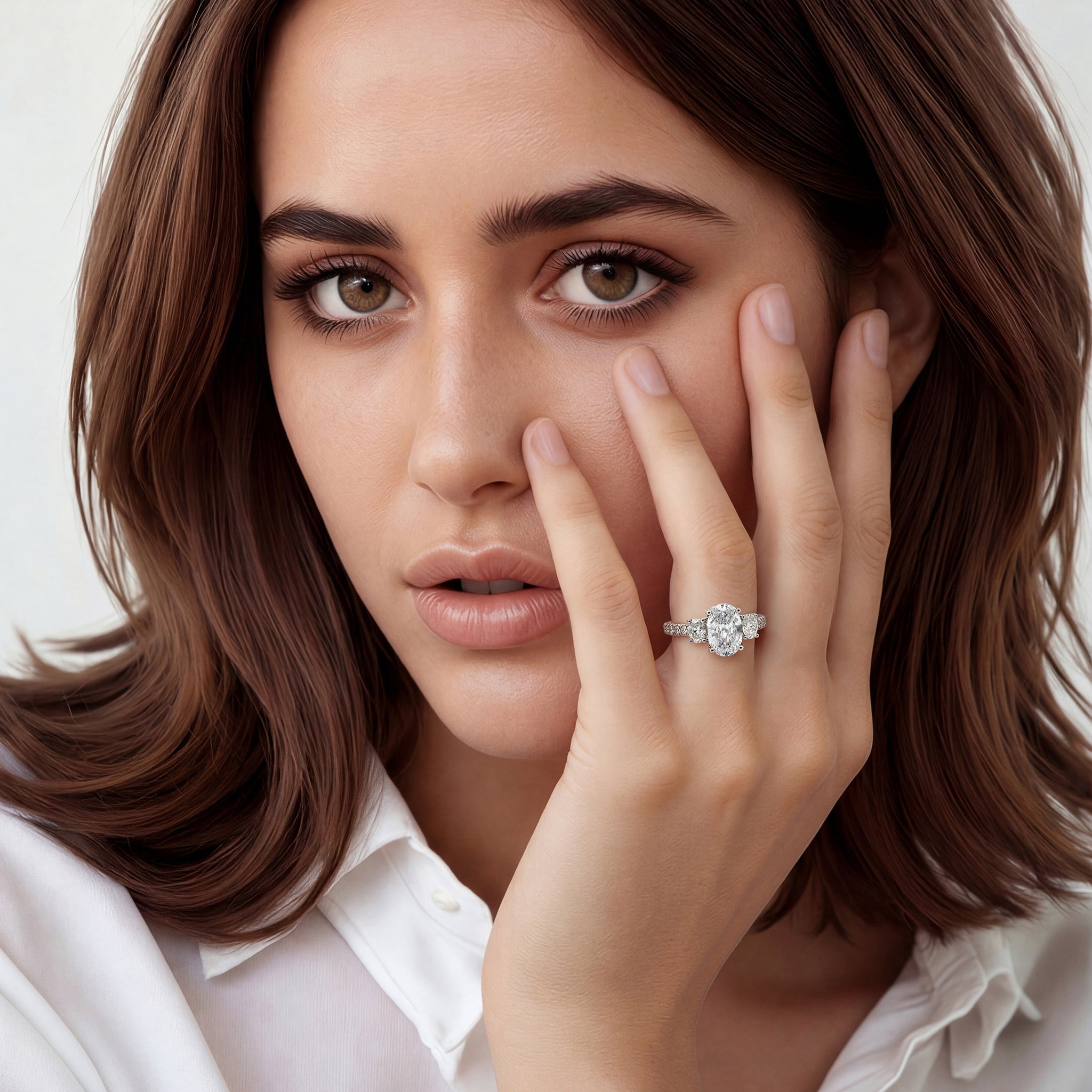 Verragio Three Stone Diamond Engagement Ring — photo 2 of 3