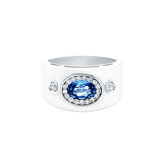 .20ct 14k White Gold Diamond and Sapphire Ring - SKU 200-1765