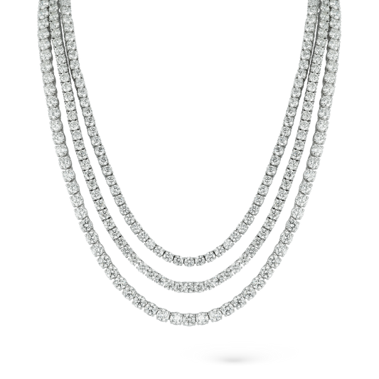 14k White Gold Four Prong Diamond Tennis Necklace — photo 1 of 2