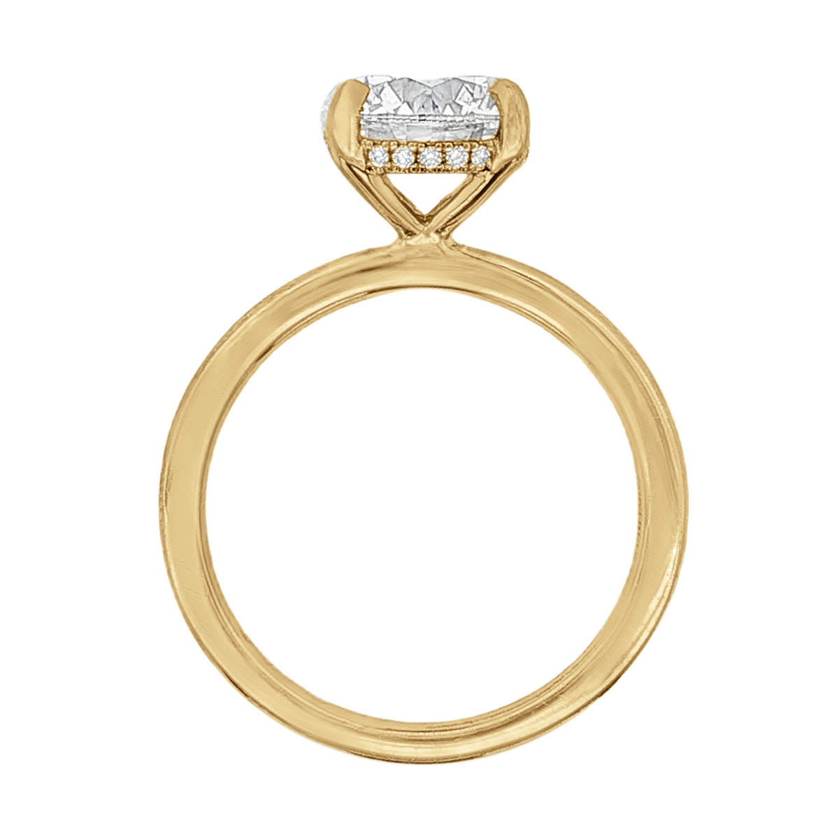 Lab Grown Diamond Solitaire Engagement Ring, alternate view in 14K yellow gold