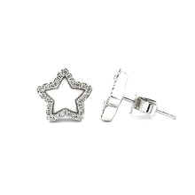14k White Gold Diamond and White Agate Stud Earrings. From the Juli...