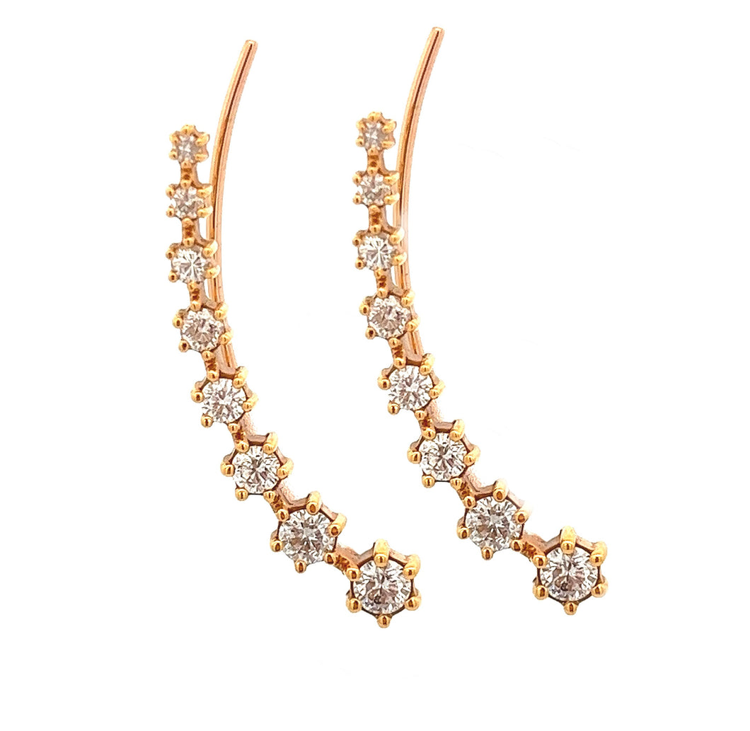 18k Rose Gold Diamond Earring Cuffs.