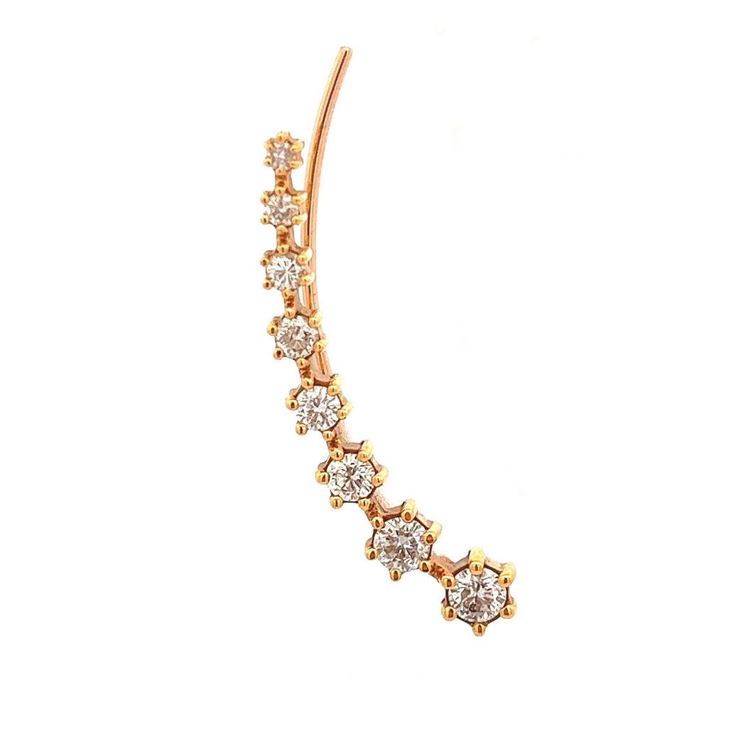 18k Rose Gold Diamond Earring Cuff.