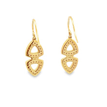 14k Yellow Gold Diamond Earrings. Earrings measure 3/4
