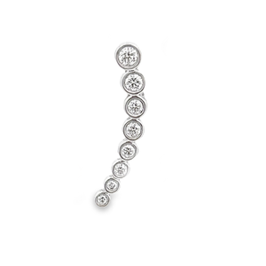 14k White Gold Diamond Earring Climbers. The 16 bezel-set diamonds ...