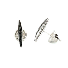 Sterling Silver Diamond Marquise Design Stud Earrings. Diamonds tot...