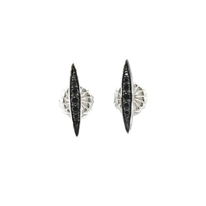 Sterling Silver Diamond Marquise Design Stud Earrings. Diamonds tot...