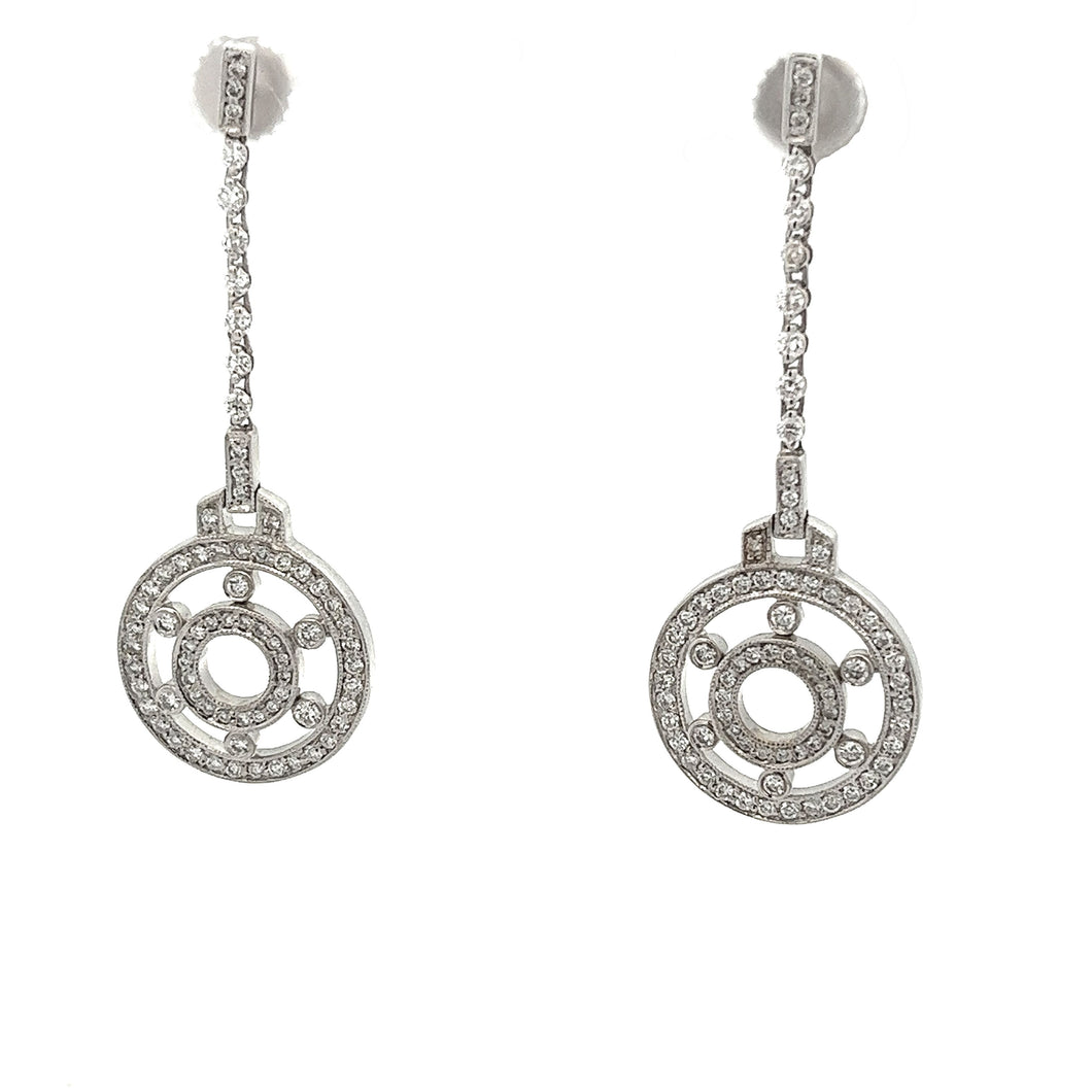 These gorgeous 18k white gold earrings feature 144 round brilliant ...