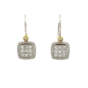 These gorgeous 18k white gold earrings feature diamonds totaling ap...