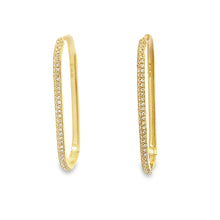 14k yellow gold hoop earrings featuring diamonds totaling approx. ....