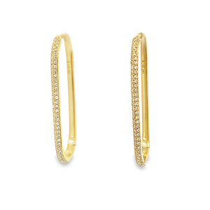 14k yellow gold hoop earrings featuring diamonds totaling approx. ....