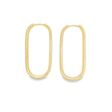 14k yellow gold hoop earrings featuring diamonds totaling approx. ....