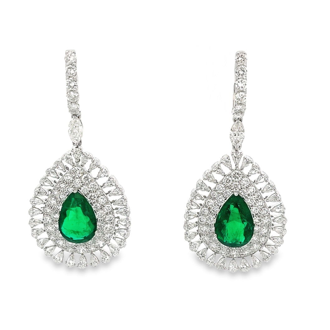 These gorgeous drop earrings feature 2 Zambia emeralds totaling app...