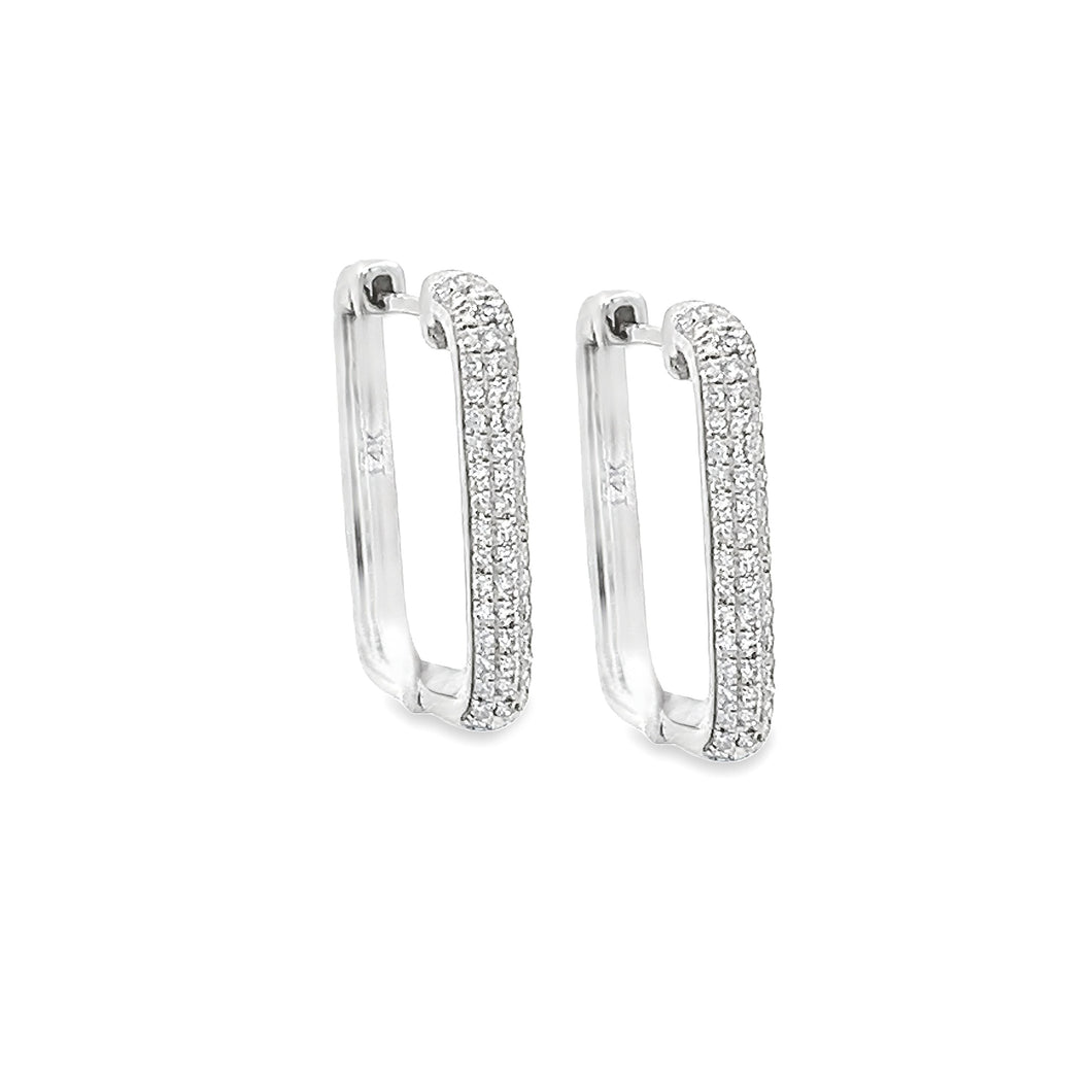 These beautiful diamond hoop earrings feature 114 round brilliant c...