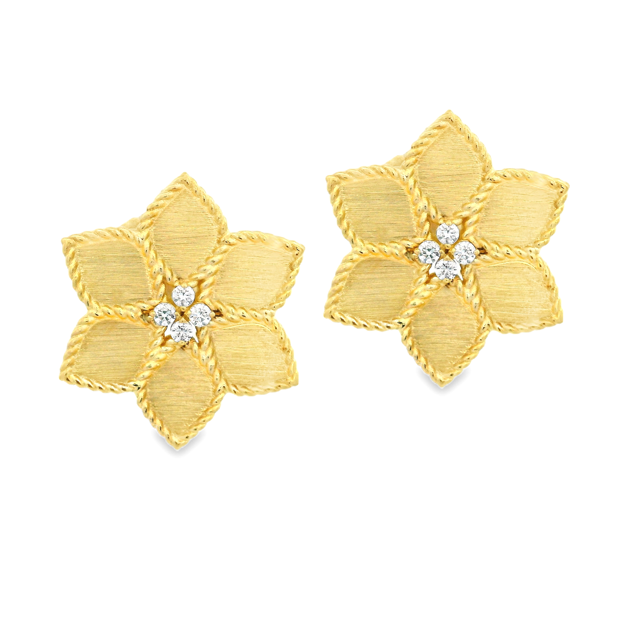 7773712AYERX - Roberto Coin 18k Yellow Gold Diamond Earrings