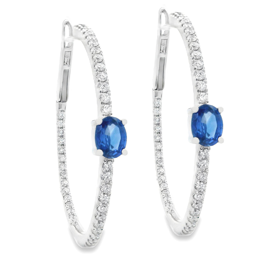 These beautiful diamond hoop earrings feature 88 round brilliant cu...