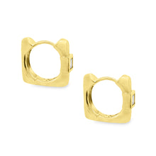 These beautiful 18k yellow gold huggy earrings feature 2 diamonds t...