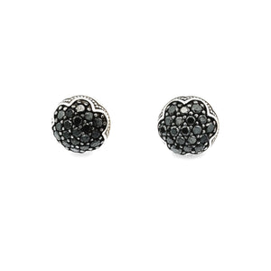 Tacori .88ct Sterling Silver Black Diamond Stud Earrings