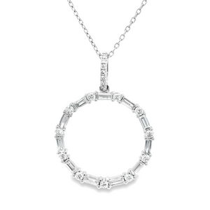 14k white gold circle of love pendant with 29 diamonds totaling app...