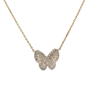 This dainty butterfly pendant features 79 pave-set round brilliant ...