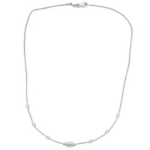 14k white gold diamond necklace. Marquise diamond weighs .48ct and ...