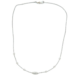14k white gold diamond necklace. Marquise diamond weighs .48ct and ...