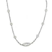 14k white gold diamond necklace. Marquise diamond weighs .48ct and ...