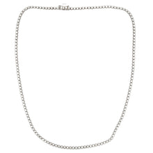 This beautiful 14k white gold tennis style necklace features round ...